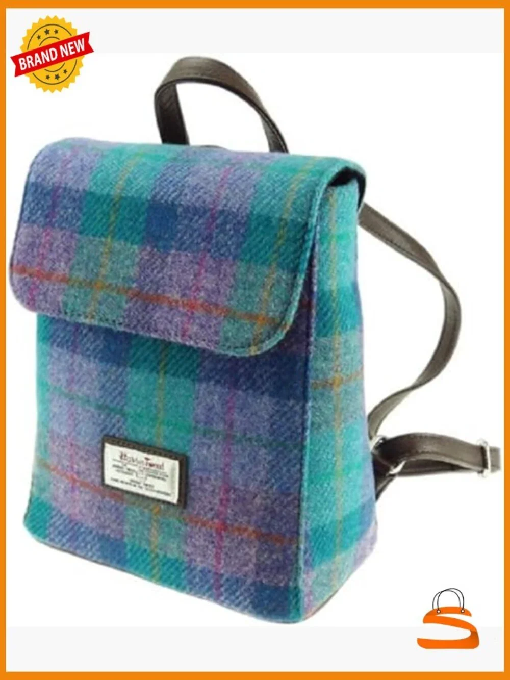 Harris Tweed Mini Backpack - Adjustable Straps, Daypack